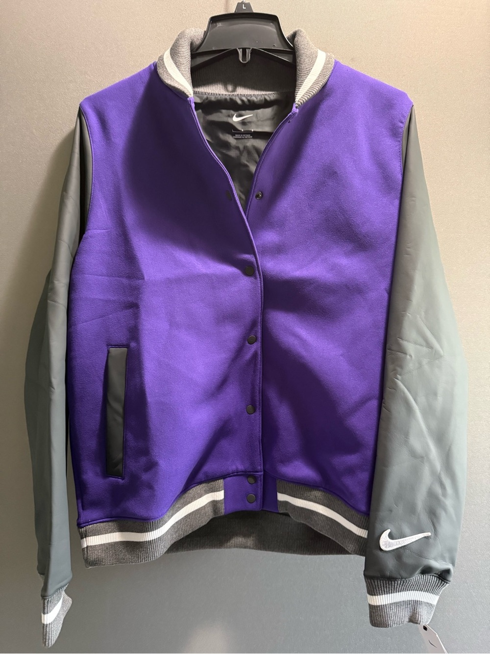 Nike Purple and Gray Women’s Varsity Jacket